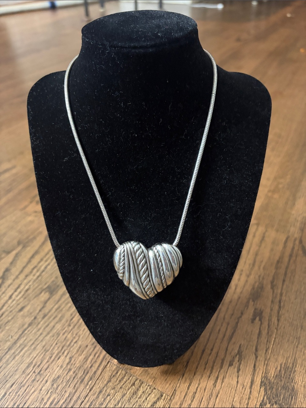 Brighton Silver-Tone Braided Heart Necklace